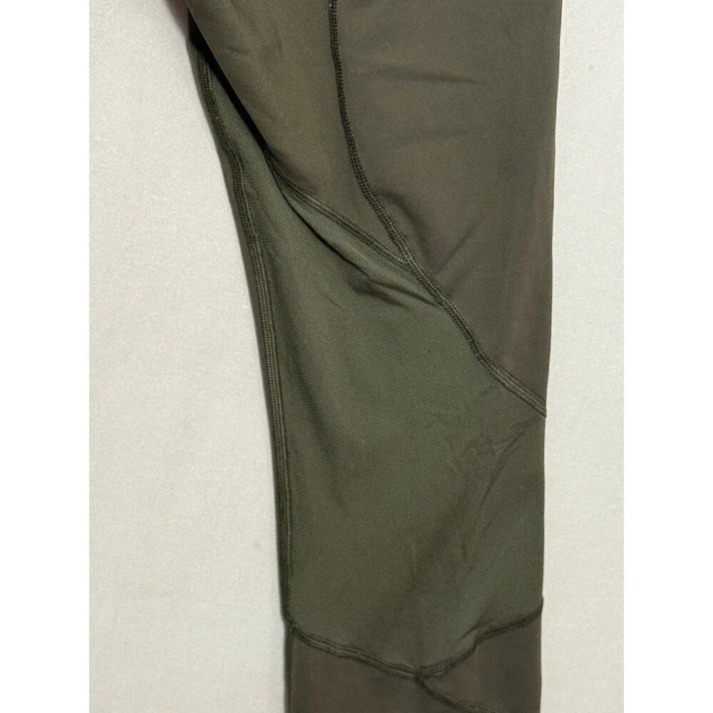 Lululemon Pace Rival Crop 22 Leggings Womens 8 Dark Olive Green Pockets